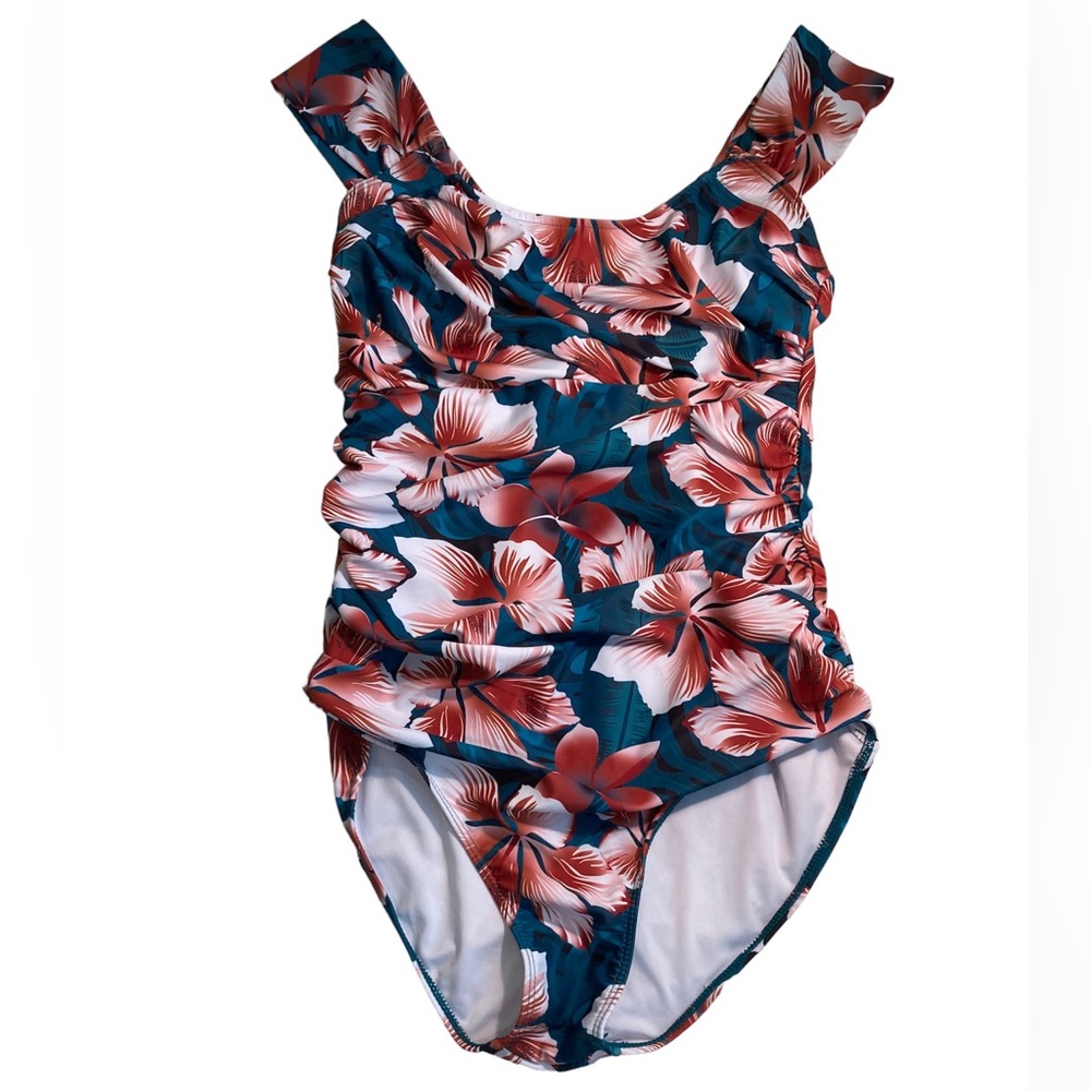 Green Floral One Piece Swimsuit